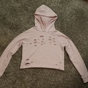 Rue 21 cropped distressed hoodie